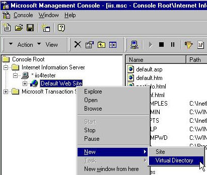 Microsoft Iis 4 Virtual directory