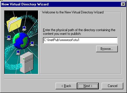Microsoft Iis 4 Virtual directory wizard path